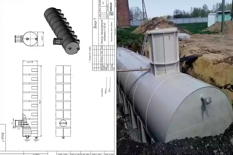 Монтаж накопительной ёмкости в грунт